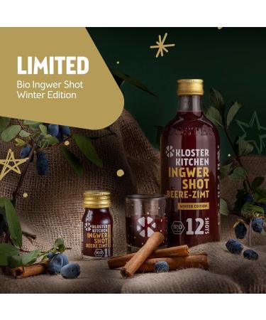  Kloster Kitchen Kloster Kitchen 1SHOT 28 x 30 ml Organic Ginger Bottles with Small Pieces of Ginger I Limited Edition Ginger Shot Vegan Glass Bottle Sweet No Additives and Includes - Buy Online on GoSupps.com