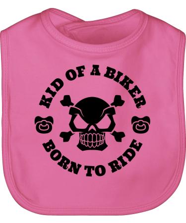 Shirtracer - Baby Bibs - Sayings - Kid of a biker born to ride with pacifier black 1 pink