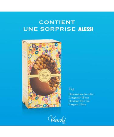 Venchi - uf en Chocolat Ar me Chocolat au Lait aux "Noisettes du Pi mont" Enti res avec Surprise Sans Gluten 1 kg Collection P ques Id e Cadeau - Buy Online on GoSupps.com