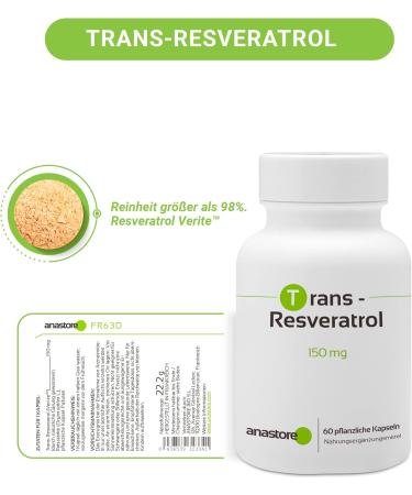 Trans-Resveratrol 60 Veg Capsules | Premium Antioxidant for Anti-Aging Cardiovascular & Neuroprotection | Well Absorbable Formula - Buy Online on GoSupps.com