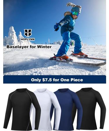 HOPLYNN Youth Boy's Compression Pants 4 Pack - Football Base Layer Leggings for Sports - Black, Blue, White - Large - Buy Online on GoSupps.com