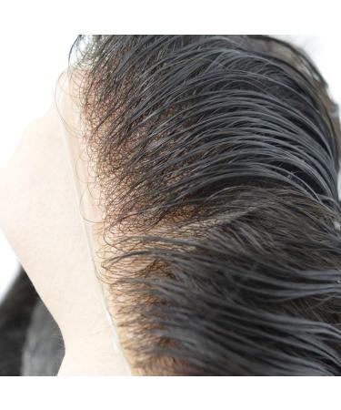 Buy Hairnotion Human Hair Wigs for Men - V-Loop Super Thin Skin Toupee 8x10 Inch Gray #1B80 - International Shipping Available - Buy Online on GoSupps.com