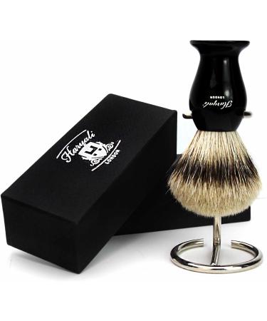 Premium Silver Tip Badger Hair Shaving Brush & Stand | Perfect Men's Gift for Father's Day - Buy Online on GoSupps.com