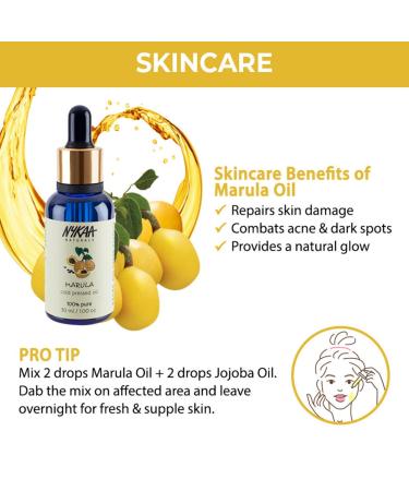 Nykaa Naturals 100% Pure Cold Pressed Marula Oil - Ideal Skincare Face Oil for Dry & Sensitive Skin - 1 oz - Cruelty-Free - Buy Online on GoSupps.com