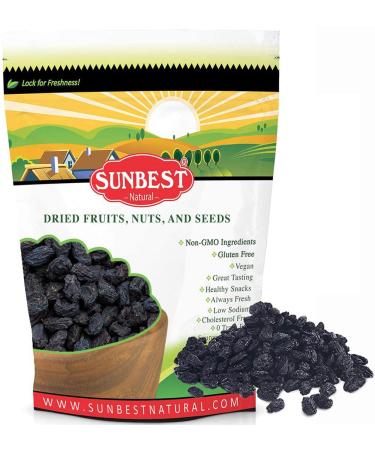 Sunbest Natural Black Raisins, Jumbo, Seedless, Non-GMO, Vegan, Kosher, 3 Lbs.