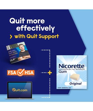Nicorette 4mg Nicotine Gum - Original Unflavored Stop Smoking Aid 17 Count - Buy Online on GoSupps.com