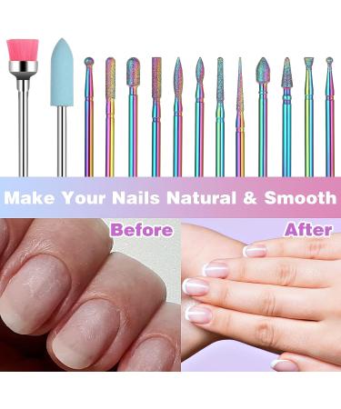 14 Pcs Nail Drill Bits for Gel Nails 3/32 Inch Efile Diamond Cuticle Nail File Bit Acrylic Nail Gel Polish Remover Tool for Nail Drill Efile Professional Electric Nail File Machine for Nail Salon Home - Buy Online on GoSupps.com