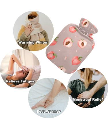Naanle Cute Peach Heat Bottle with Cover - 1L Hot Water Bottle for Bed Hands & Feet - Heat & Cold Therapy - International Shipping - Buy Online on GoSupps.com
