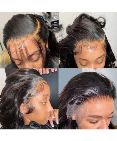 24 Inch Body Wave HD Lace Front Wig | 180 Density Pre Plucked Brazilian Human Hair | Transparent Glueless Lace Front Wig for Black Women - Buy Online on GoSupps.com