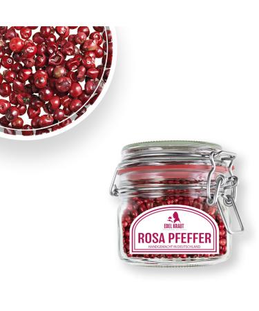 Rosa pepper organic 100g in the glass |Noble herb - 100% natural pink pepper berries - Premium pink berry pepper completely free of any additives - red pepper grains - pink peppercorns organic pepper pink