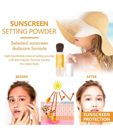 Buy Mineral Sunscreen Setting Powder for Face - SPF Oil Control & Natural Matte Finish - Long-lasting Breathable Formula - International Shipping Available - Buy Online on GoSupps.com