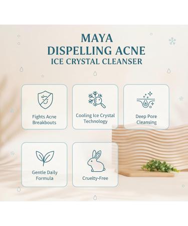 MAYA Ice Crystal Salicylic Acid Cleanser 2% BHA Acne Face Wash with Green Tea and Bamboo Exfoliating Ice Scrub Removes Dead Skin & Clears Pores 120 g - Buy Online on GoSupps.com