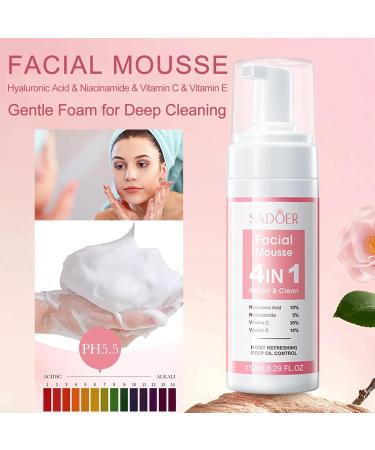 4 in 1 Face Care Kit for Women | Anti-Aging Skin Care Set | Reduce Wrinkles with Hyaluronic Acid Niacinamide Vitamin C & E | Perfect Gift for Daily Skin Care Routine - Buy Online on GoSupps.com