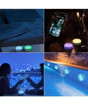 Moxled Underwater Lights - 13 LED RGB Pool Lights with Remote Control | Waterproof Magnetic Decor for Pool Fountain Pond Aquarium & Parties - 4 Pack - Buy Online on GoSupps.com