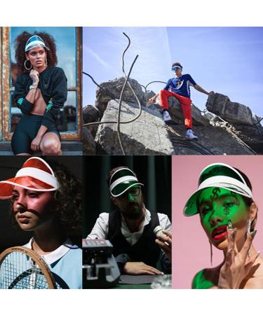 Unisex Solar Visor in Neon Colors - 6 Pieces | Retro Summer Hats for Beach Golf Tennis & Poker Parties - Buy Online on GoSupps.com