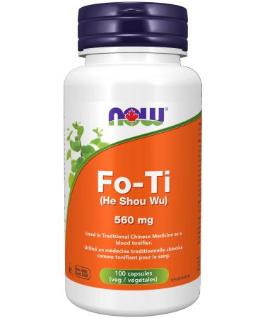 NOW Supplements Fo-Ti (Ho Shou Wu) 560mg Capsules 100 Count