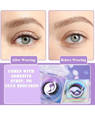 4 Pair Self Adhesive Eyelashes Reusable Pre Glued Eyelashes Wispy Fake Eyelashes Natural Look Self Adhesive Lashes No Glue Needed Add Instant Volume and Glamour - Buy Online on GoSupps.com