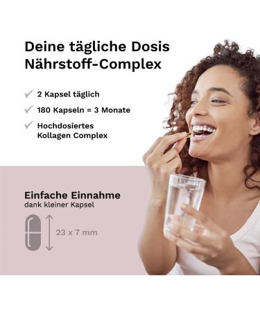 Collagen Complex 180 Capsules - Hyaluronic Acid Pomegranate Extract Magnesium & Vitamin C - Additive-Free - Made in Germany - 3-Month Supply - Balanced Vitality - Buy Online on GoSupps.com