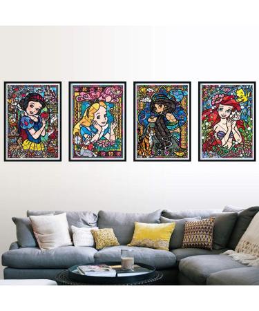 Palodio 5D Diamond Painting Kits - 4 Pack Princess Diamond Art | Full Round Drill Cross Stitch with Crystal Rhinestone | DIY Home Wall Decoration 12x16 inch - Buy Online on GoSupps.com