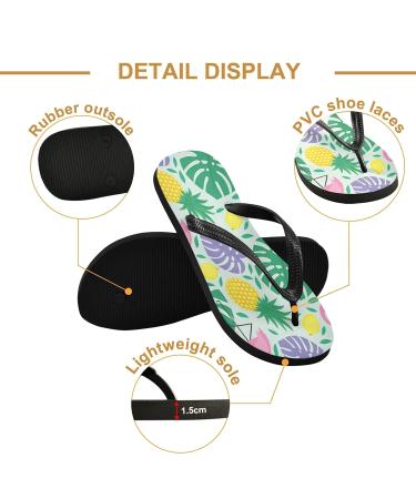 Shop Mnsruu Tropical Palm Leaf Ananas Flamingo Flip Flops for Men & Women Stylish Sandals for Home Spa & Travel - Buy Online on GoSupps.com