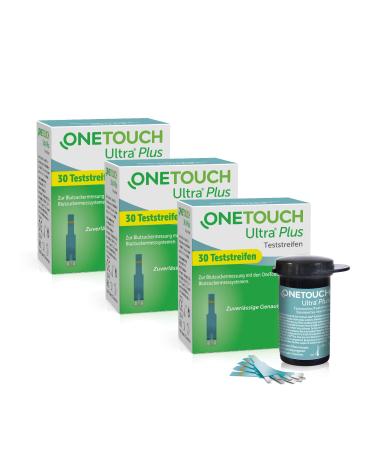 Onetouch Ultra Plus test strips-PARKET PACKE I 90 Test strips I Compatible with the Onetouch Ultra Plus Reflect Blood Symphogic Messer