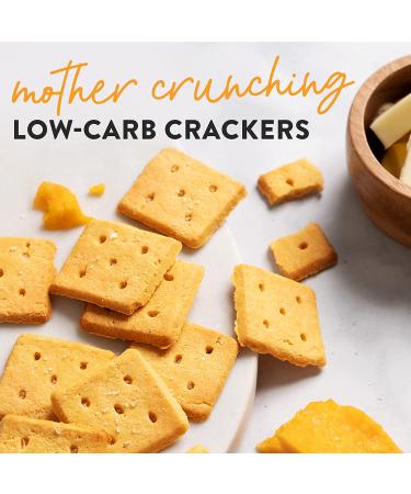 HighKey Cheddar Cheese & Sea Salt Almond Flour Crackers - Gluten Free Keto Snacks with Low Carb & Sugar Free Protein Crisps - Healthy Diet & Diabetic Friendly - Buy Online on GoSupps.com