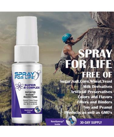 Super B-Complex Liquid Sublingual Vitamin Spray | Vegan & Non-GMO | Vitamin B1 B6 B9 B12 | Nanotechnology Formula | 30 Days Supply - Buy Online on GoSupps.com