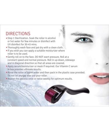 Derma Roller Microneedling Kit for Face 1.0mm and Vitamin C Serum with Hyaluronic Acid Facial Serum - 540 Titanium Microneedle Organic Vitamin C 20% Serum Micro Needles Acne Scar Anti Aging Wrinkles 1.0mm Kit - Buy Online on GoSupps.com