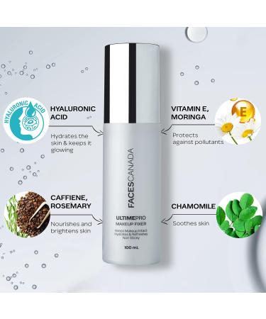Ultime Pro Makeup Fixer - Long Lasting Setting Spray & Hydrating Facial Mist with Hyaluronic Acid | Lightweight & Non-Sticky | 3.38 Fl Oz (100ml) - Shop Now - Buy Online on GoSupps.com