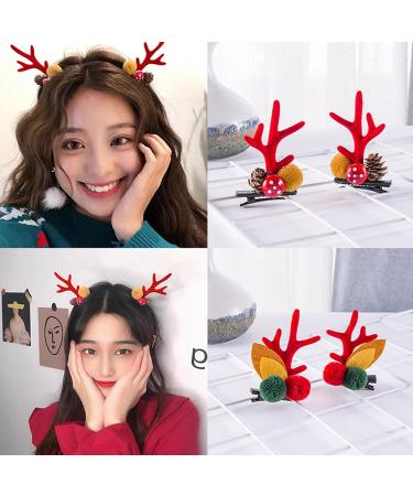 Christmas New Antler Plush Hairpins Christmas Reindeer Antlers Hair Clips Christmas Hair Accessories Cute Reindeer Antlers Hair Clips Hairpins with Deer Horn Ears Christmas Hairpin (A) - Buy Online on GoSupps.com