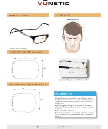 Clic Eyewear Reading Glasses for Men & Women - Vunetic Tenore Black Blue - Flexible Magnet Presbyopia Glasses - Made in Italy - Buy Online on GoSupps.com