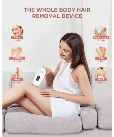 Glattol IPL Laser Hair Removal Device - 3-in-1 Home Treatment with 999,900 Flashes - Fast, Painless & Smooth Hair Removal - 9 Levels, Max 17.6J - White Gold - Buy Online on GoSupps.com