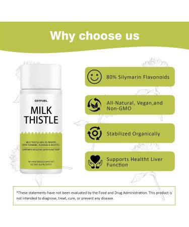 PRIMALHERBS OXYFUEL Silymarin Milk Thistle 300mg Extract with Vitamin C Liver Repair Support 90 Capsules(1Pc) - Buy Online on GoSupps.com
