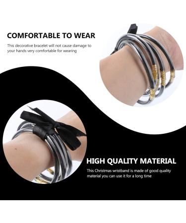 Operitacx 1pc Ribbon Glitter Bracelet Jelly Bangle Bracelet Glitter Jelly Bangles Glitter Filled Bangles Christmas Bracelet Bracelets for Man Simple Bangle Child Yiwu Purple Resin Gorgeous Black 7.5x7.5cm - Buy Online on GoSupps.com