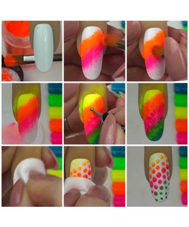 Kalolary 12 Colors Fluorescent Nail Powder - Neon Pigments Dust for Halloween & Christmas Makeup - Buy Online on GoSupps.com