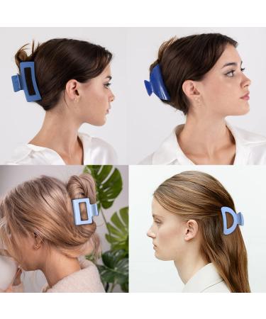 LILIE&WHITE 4 Pack Blue Hair Claw Clips - Large and Medium Rectangle Clips for Women - Strong Hold Non-slip Hair Accessories - Buy Online on GoSupps.com