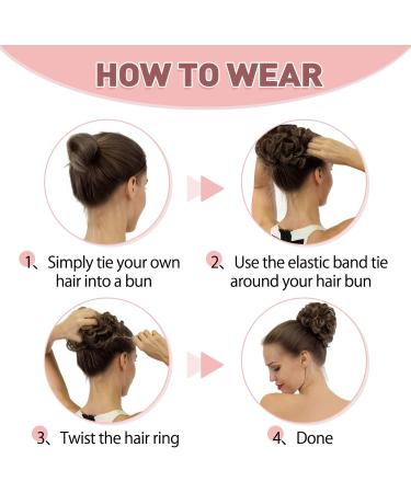 Vlasy Messy Bun Hair Piece Synthetic Hair Scrunchies Updo for Women F16/613# 60g - Curly Wavy Chignons Hair Extensions - Buy Online on GoSupps.com