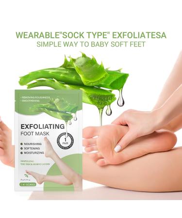 3 Pairs Aloe Vera Foot Mask Peeling Socks - Smooth Baby Soft Feet Corns & Dead Skin Remover for Men & Women - Buy Online on GoSupps.com