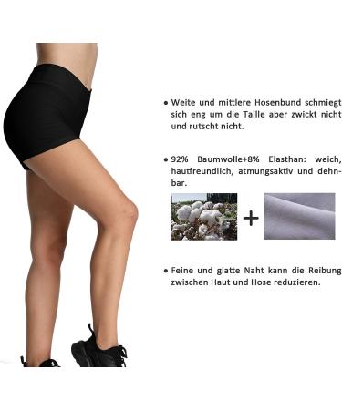 iloveSIA Women's Seamless Sports Shorts - Cotton Dance & Fitness Hotpants in Black+Gray - Perfect for Yoga Running & Workout - Size S - Buy Online on GoSupps.com