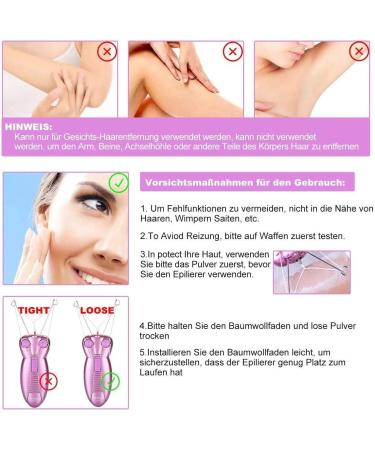 TANSHOP Epilators for Facial Hair Electric Facial Hair Remover for Women Electric Incision Epilator Facial Hair Trimmer for Women Remove Peach Fuzz Upper Lip Arms Chin Hair Pink - Buy Online on GoSupps.com