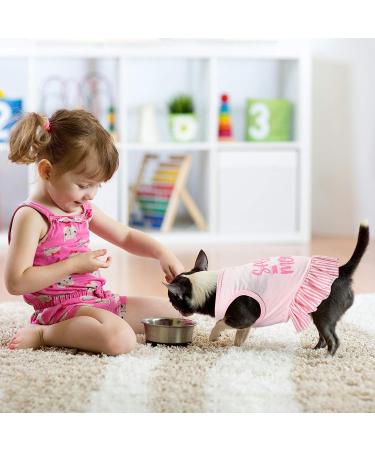 4 Pieces Pet Dress Shirt | Cute Dog Sundress for Small Dogs & Cats | Summer Apparel Clothes with Ruffles | Puppy Princess Dress (Size M) - Medium - Buy Online on GoSupps.com