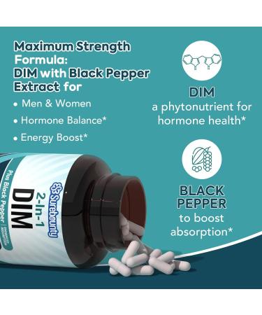 DIM Supplement 300mg - Hormone Balance Estrogen Support & Metabolism for Men & Women | High Absorption with Black Pepper Extract - 120 Capsules - Buy Online on GoSupps.com