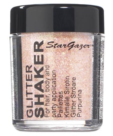 Stargazer Pastel Glitter Shaker Apricot. Cosmetic glitter powder for use on the eyes lips face body hair and nails.
