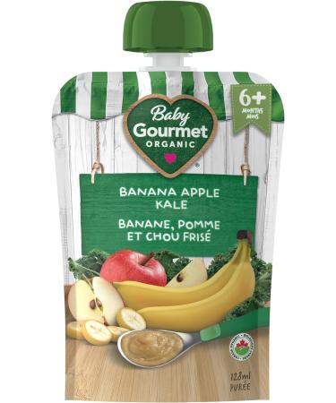 Baby Gourmet Organic Puree Baby Food Pouches - Banana Apple Kale - No Added Sugar Or Salt Non GMO No Fillers Gluten Free Kosher - (128ml) 12 Pack - Buy Online on GoSupps.com