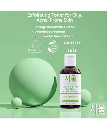 Korean Tea Tree Exfoliating Toner for Oily Acne Prone Skin | Centella Asiatica + Salicylic Acid | K Beauty Skincare 4oz - Buy Online on GoSupps.com