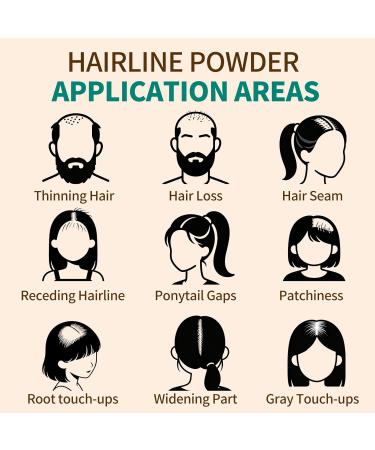KIMUSE Hairline Powder Poudre de Retouche Racinaire qui Dissimule Instantan ment la Perte de Cheveux et les Zones Clairsem es avec Pinceau Double Pointe Black - Buy Online on GoSupps.com
