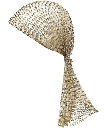 Rhinestone Mesh Headband Glitter Elastic Headscarf Crystal Wide Head Covering Fishnet Costume Party Head Wrap Women and Girls Gold - Buy Online on GoSupps.com