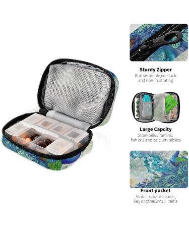 Buy Beautiful Peacock Travel Pill Organizer | 7-Day Weekly Pill Box & Vitamin Holder for Easy Medicine Management - Buy Online on GoSupps.com