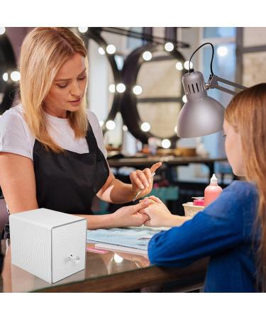 ANGNYA Nail Drill Bit Holder - Dust Proof Storage Box with UV Light | 48 Slots Organizer for Nail Drill Bits - White - Buy Online on GoSupps.com