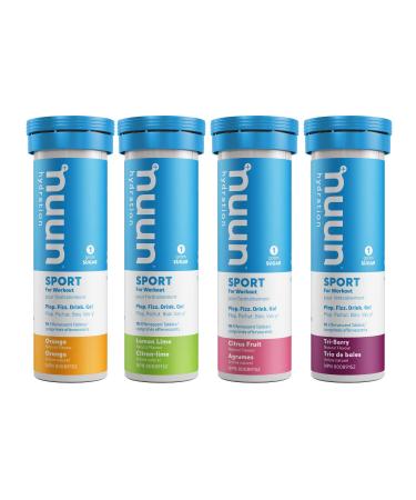 Nuun Sport: Electrolyte Drink Tablets Box of 4 Tubes (40 servings) Citrus Berry Flavour Mix Electrolyte Hydration Supplement